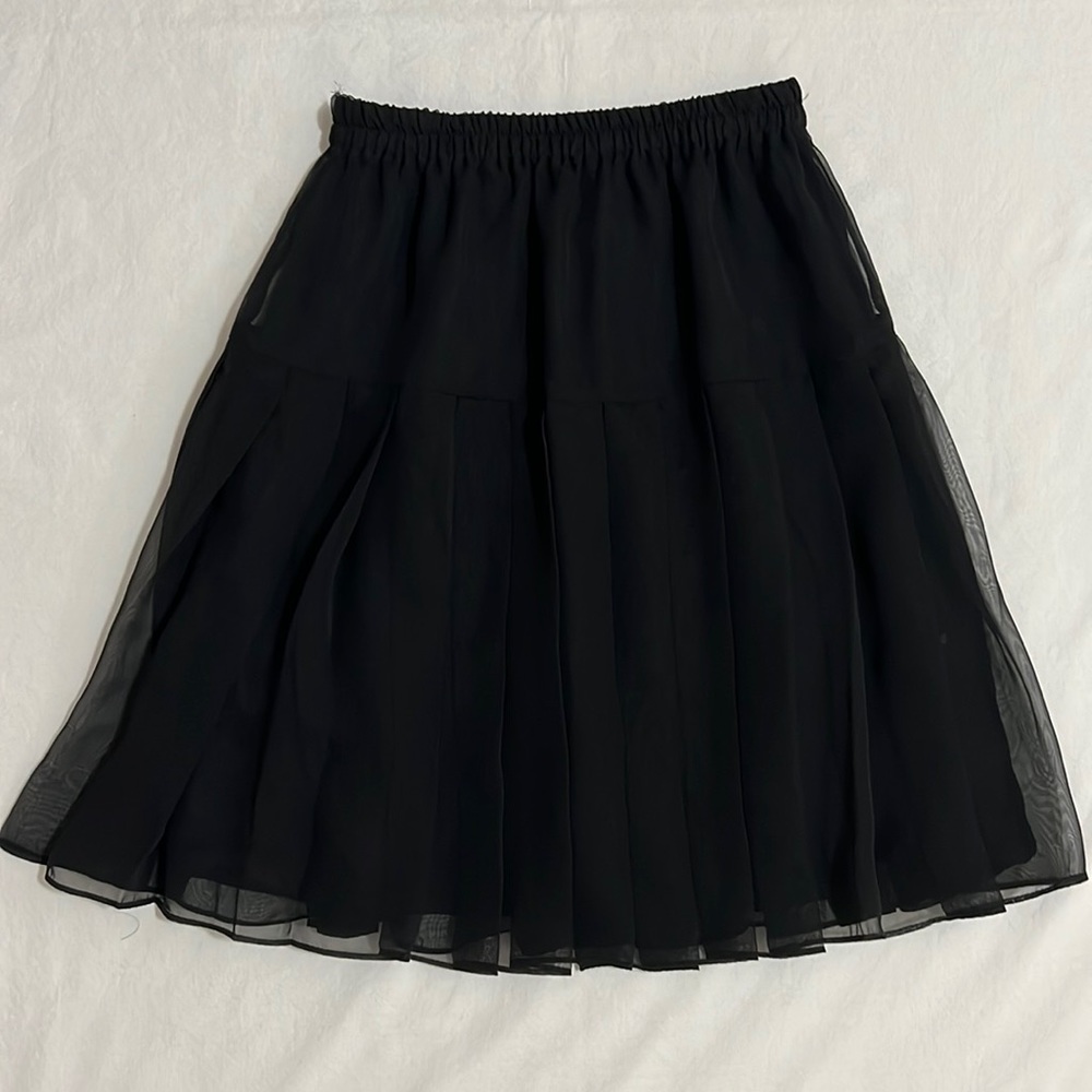 Donna Ricco NY Black Pleated Chiffon Skirt